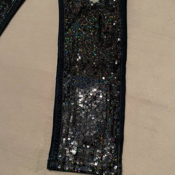 Justice Size 10 Sequin Blue Jeans Mid Rise Super Skinny. - Picture 9 of 11